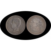 España 5 Pesetas Plata Duro 1871 *71 SD M Amadeo I