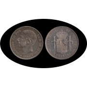 España 5 Pesetas Plata Duro 1885 *87 MS M Alfonso XII