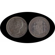 España 5 Pesetas Plata Duro 1875 *75 DE M Alfonso XII