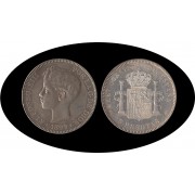 España 5 Pesetas Plata Duro 1899 *99 SG V Alfonso XIII