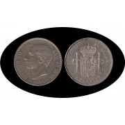 España 5 Pesetas Plata Duro 1884 *84 MS M Alfonso XII