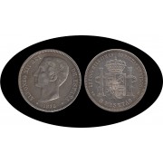 España 5 Pesetas Plata Duro 1876 *76 DE M Alfonso XII