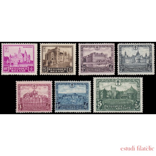 Bélgica 308/14 1930 Por los tuberculosos Castillos MNH