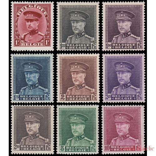 Bélgica 317/24 1931-32 Alberto I MNH