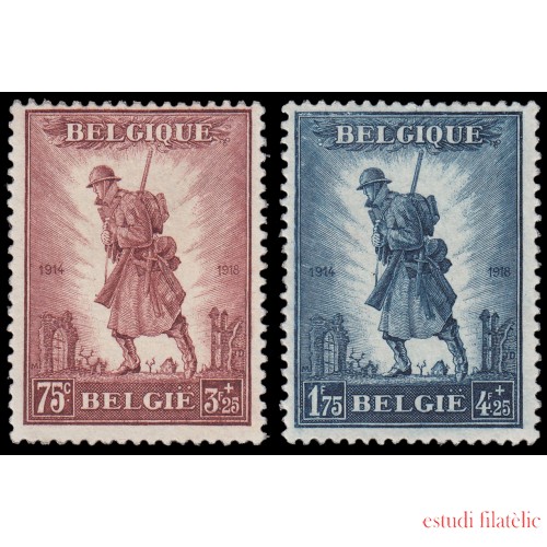 Bélgica 351/52 1932 Por la gloria de la infantería MNH