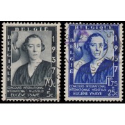 Bélgica 456/57 1937 Concurso inter. de música Eugène Ysaye Reina Elisabeth Usados