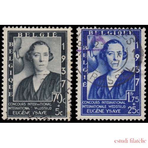 Bélgica 456/57 1937 Concurso inter. de música Eugène Ysaye Reina Elisabeth Usados