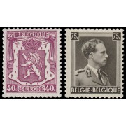 Bélgica 479/80 1938 Escudo de armas Leopoldo III MNH