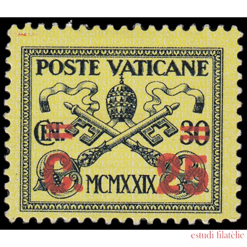 Vaticano 39 1931 Conciliación Escudo Papal con sobrecarga MH