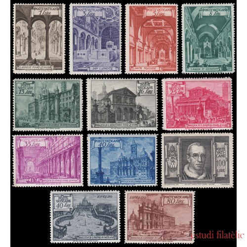 Vaticano 140/49 +11/12 Expres 1949 Iglesias y Basílicas Romanas MH