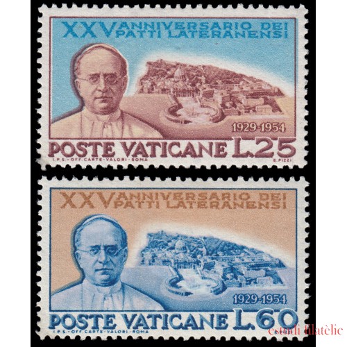 Vaticano 192/93 1954 25 aniv. delos acuerdos de Letrán MH