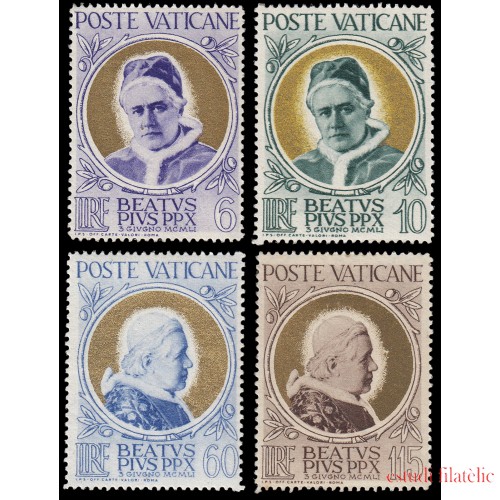 Vaticano 163/66 1951 Beatificación del Papa Pío X Religión MNH