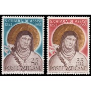 Vaticano 187/88 1953 Santa Clara MNH