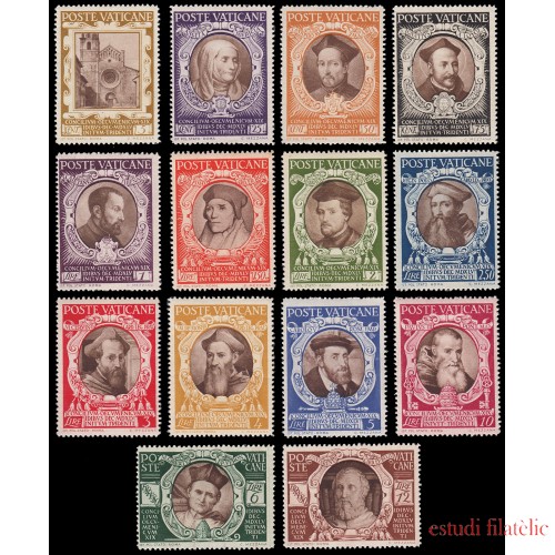 Vaticano 128/39 +9/10 Expres 1946 4to Centenario del Concilio de Trento MNH