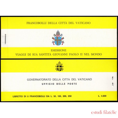 Vaticano 715 C 1981 Serie Viajes de Juan Pablo II Carnet 32 sellos