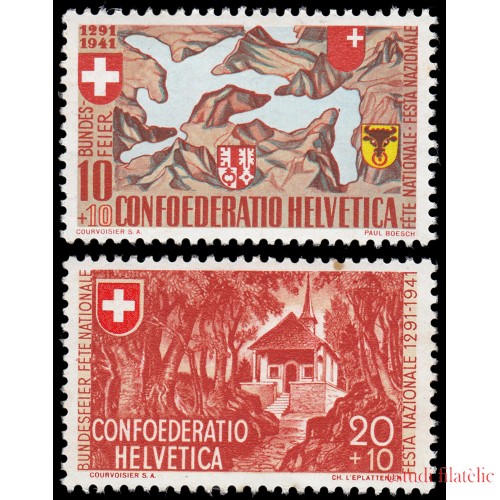 Suiza Switzerland 368/69 1941 Pro patria 650 Aniversario de la Confederación MNH