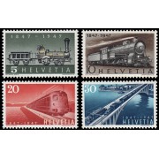 Suiza Switzerland 441/44 1947 Centenario de los ferrocarriles MNH