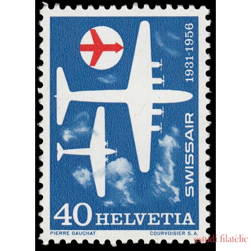 TRA2  Suiza Switzerland 575 1956  25 aniv. de la compañía aérea Swissair  MNH