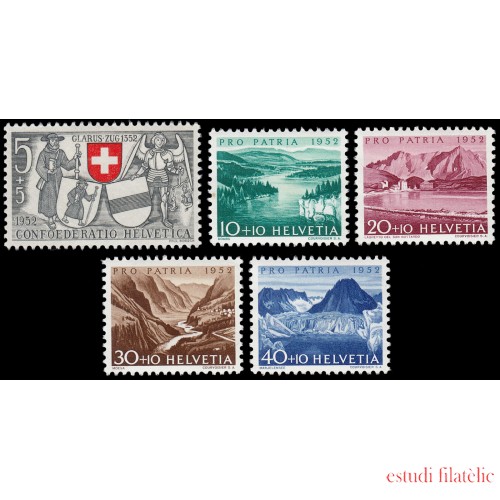 Suiza Switzerland 521/25 1952 Pro patria MNH