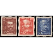 Suiza Switzerland 260/62 1932 Louis Favre Alfred Escher y Emile Welti MNH