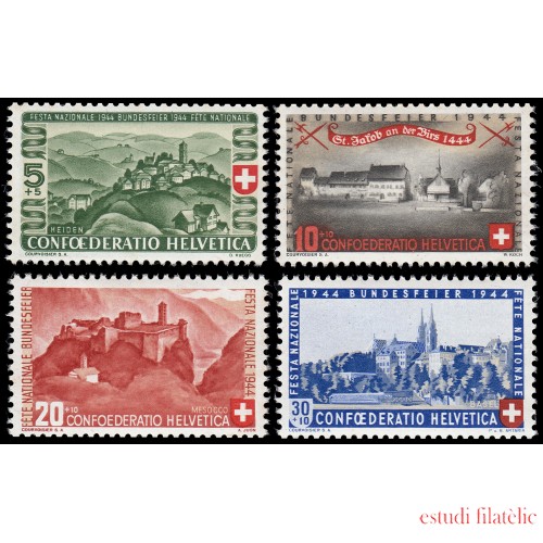 Suiza Switzerland 395/98 1944 Fiesta Nacional MNH