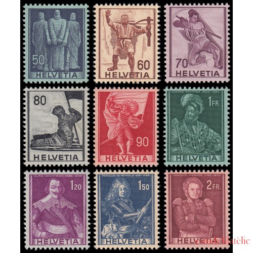 Suiza Switzerland 358/66  1941 Serie histórica MNH