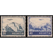 Suiza Switzerland A-42/43 1948 Avión sobre paisajes MNH