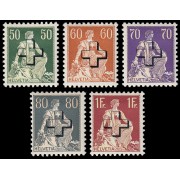 Suiza Switzerland Servicios 141/45 1938 Helvetia con espada Cruz sobreimpresa MH