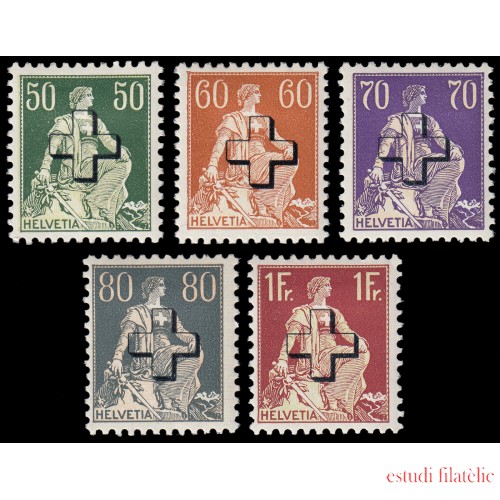 Suiza Switzerland Servicios 141/45 1938 Helvetia con espada Cruz sobreimpresa MH