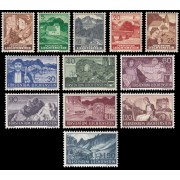 Liechtenstein 141/52 1937-38  Paisajes y castillos MNH