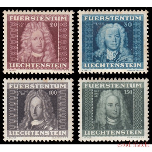 Liechtenstein 173/76 1941 Retratos de príncipes MNH