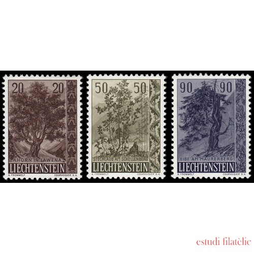 Liechtenstein 333/35 1958 Árboles y arbustos MNH