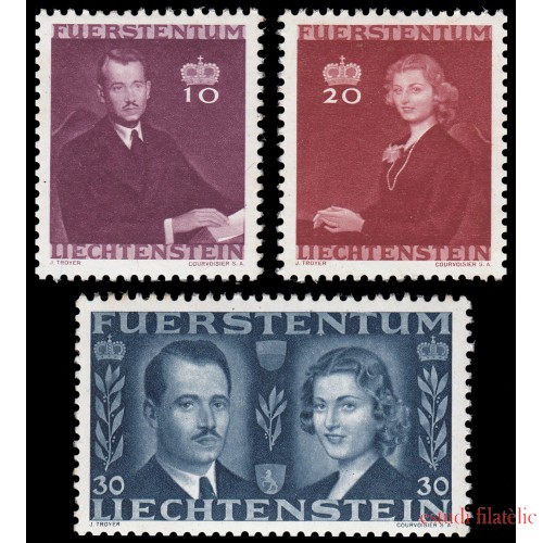 Liechtenstein 186/88 1943 Boda del príncipe reinante MNH