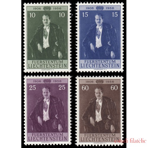 Liechtenstein 309/12 1956 50 aniv. del nacimiento del príncipe Francisco José II de Liechtenstein MNH