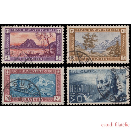 Suiza Switzerland 235/38 1929 Pro juventud Lagos y Montes Nicolás de Fleu Usados