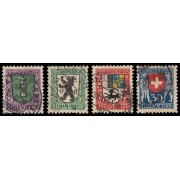 Suiza Switzerland 218/21 1925 Pro juventud Escudo de armas de cantones o Suiza Usados