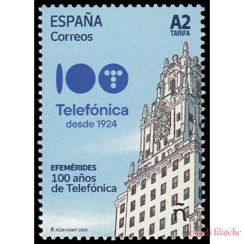 España Spain 5740 2024 Efemérides 100 años de Telefónica MNH Tarifa A2