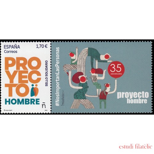 España Spain 5750 2024 Sello solidario Proyecto Hombre MNH