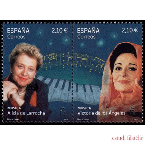 España Spain 5759/60 2024 Música Alicia de la Rocha y Victoria de los Ángeles MNH