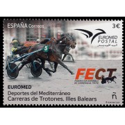 España Spain 5764 2024 Euromed Deportes del Mediterráneo Carreras de trotones MNH