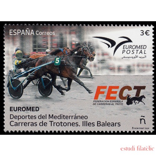 España Spain 5764 2024 Euromed Deportes del Mediterráneo Carreras de trotones MNH