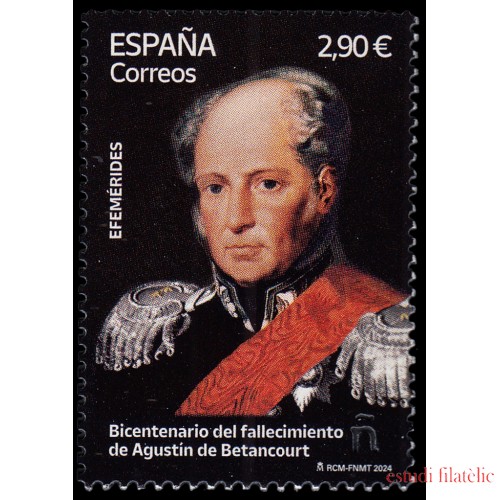 España Spain 5766 2024 Efeméerides Bicentenario del fallecimiento de Agustín  Betancourt MNH