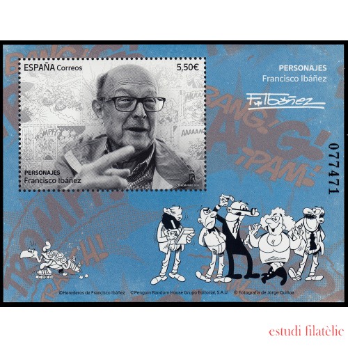 España Spain 5765 2024 Personajes Francisco Ibáñez Hojita MNH