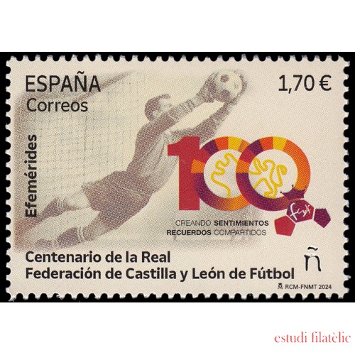 España Spain 5771 2024 Efemérides Centenario de la Real Federación de Castilla y León de Fútbol MNH