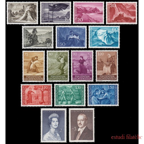 Liechtenstein 342A/49C Falta el valor 349A Serie corriente MNH