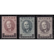 Grecia 518/20 1945 Sellos en memoria del Presidente Roosevelt MNH