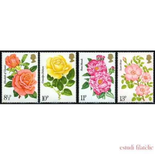 FL3/S Gran Bretaña 795/98 1976 Cent. de la Royal National Rose Society MNH