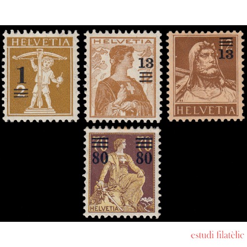 Suiza Switzerland 145/48 1914 Sellos de 1907-14 Sobrecargados MH