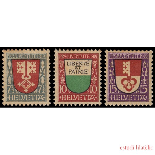 Suiza Switzerland 173/75 1919 Pro Juventud MH