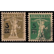 Suiza Switzerland 239/40 1930 Sellos de 1924-27 sobrecargados Usados